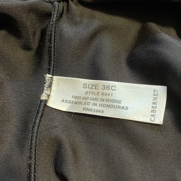 Cabernet NWOT Slimming Black Undergarment Shapeware Hook Bottom Sz 36 C - Picture 3 of 3